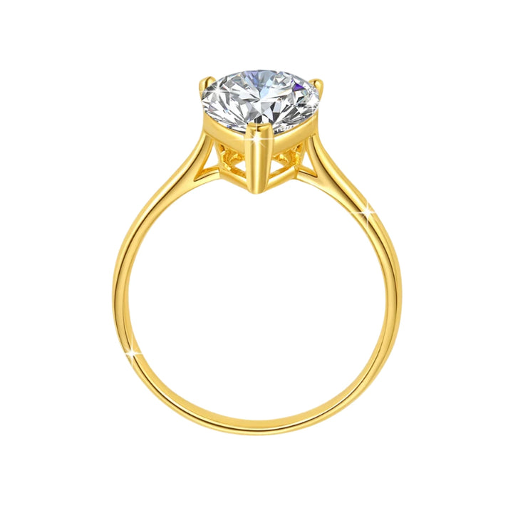 14K Gold Moissanite Pear Engagement Ring