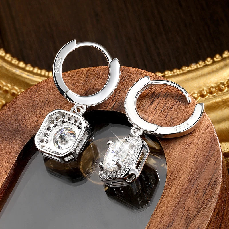 Moissanite Pendant Drop Earrings