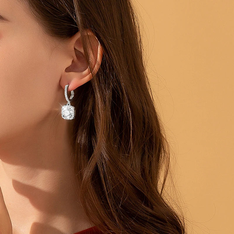 Moissanite Pendant Drop Earrings