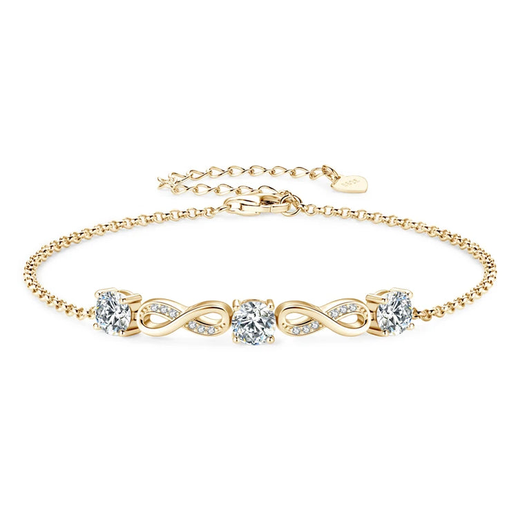 Moissanite Twin Infinity Bracelet