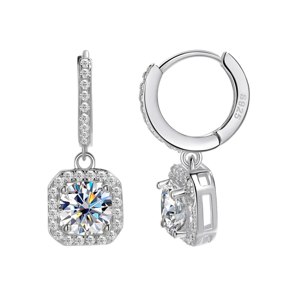 Moissanite Pendant Drop Earrings
