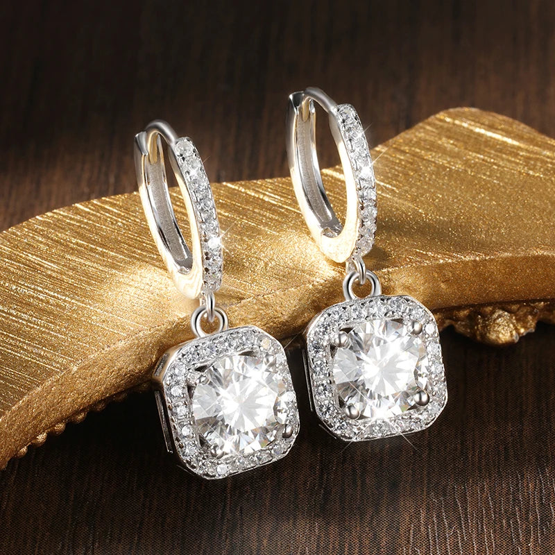 Moissanite Pendant Drop Earrings