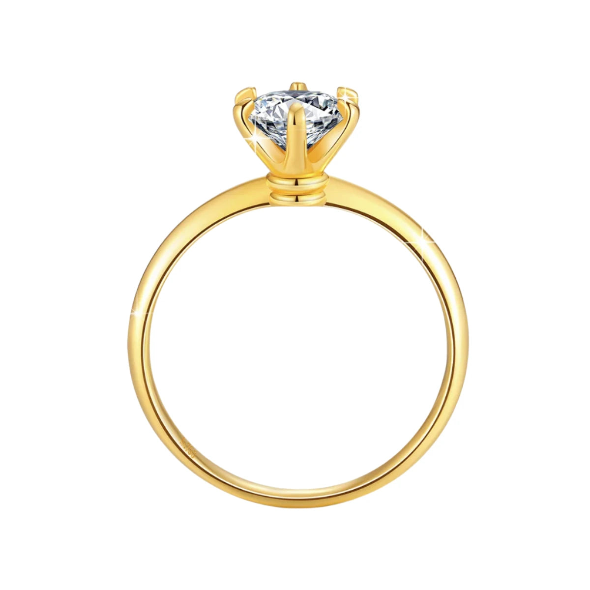 18K Gold Moissanite Engagement Ring