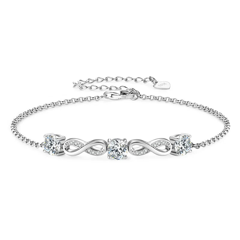 Moissanite Twin Infinity Bracelet