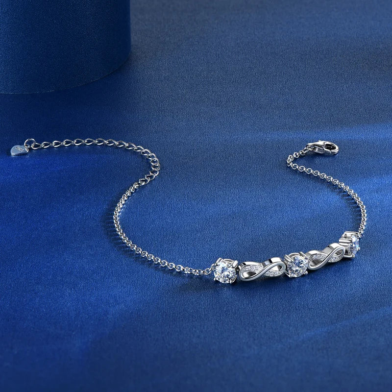 Moissanite Twin Infinity Bracelet