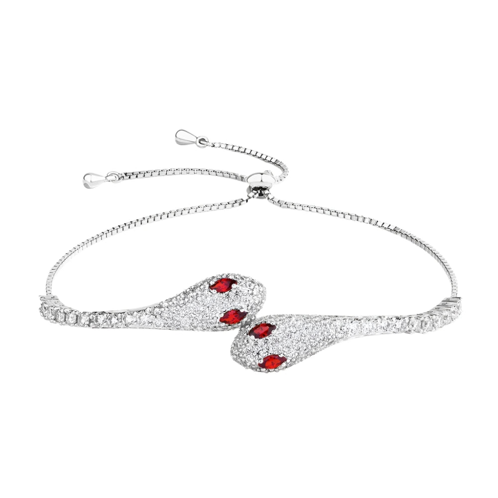 Moissanite Twin Serpent Bracelet