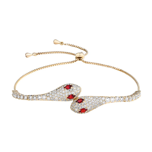 Moissanite Twin Serpent Bracelet
