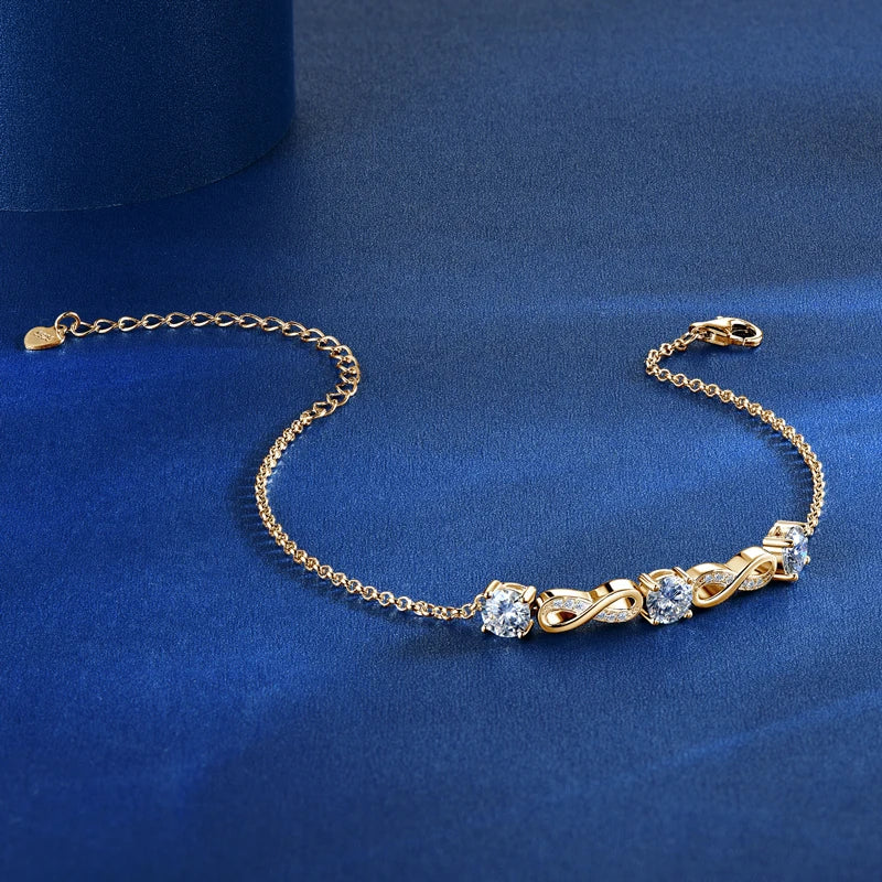 Moissanite Twin Infinity Bracelet