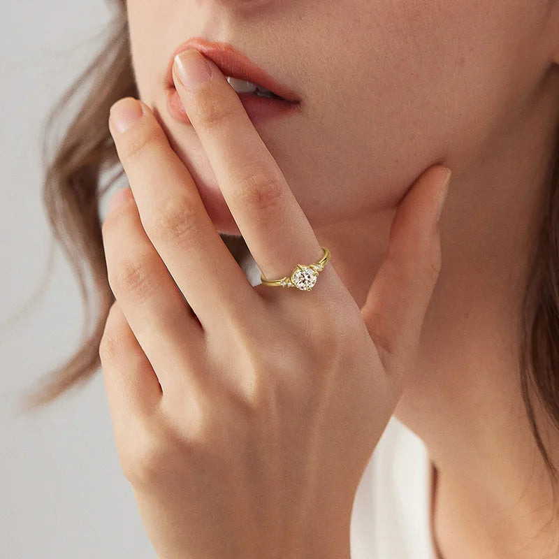 Moissanite Delicate Solitaire Ring